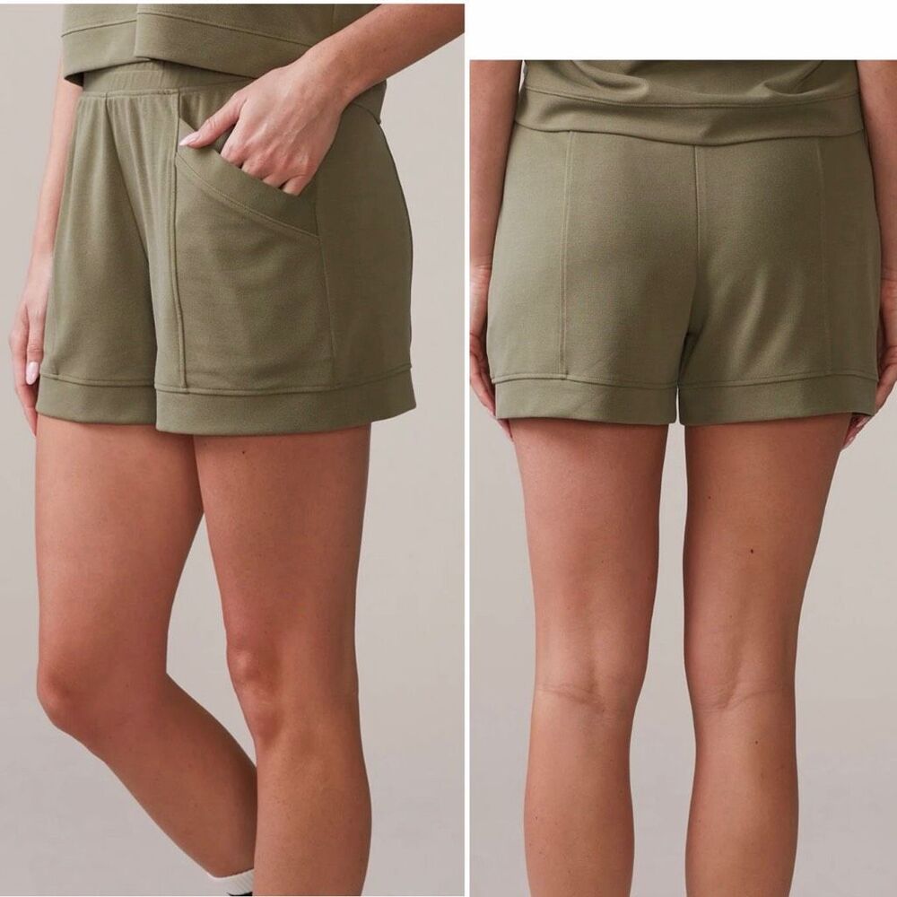 THRIVE SOCIETE Deep Olive Luxe Twill Pocket Short-L